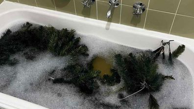 Christmas tree cleaning hack