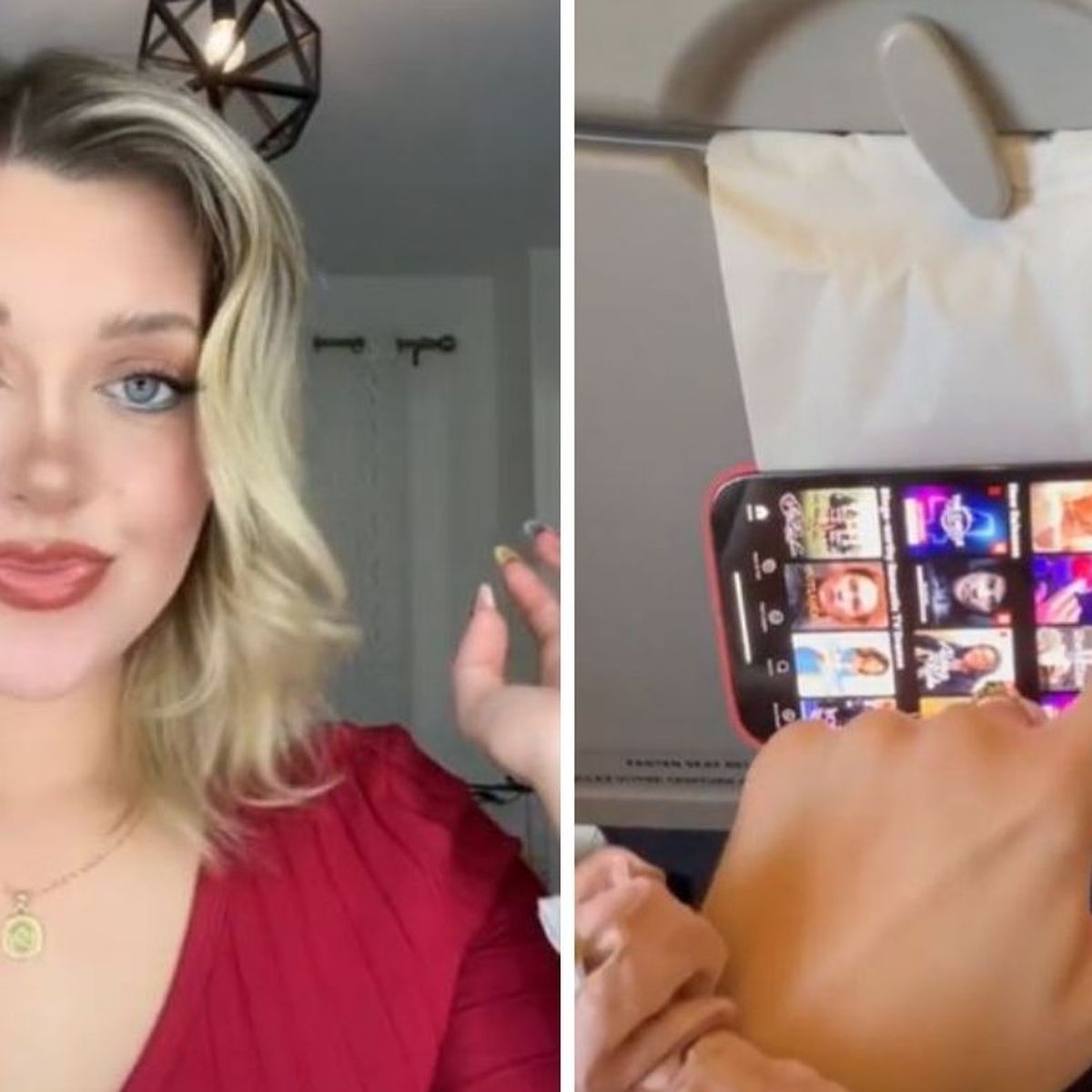 TikTok Travel Hack: Use a Sick Bag As a Phone Stand