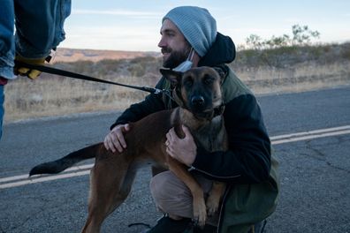 Dog co-director Reid Carolin on set