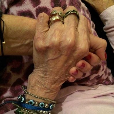 Rita Wilson shares heartbreaking image of her holding her mother's hand before she stopped speaking from Alzheimers.