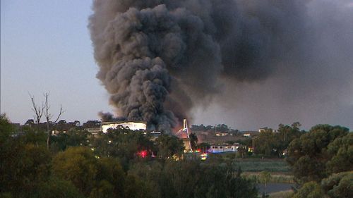 The fire gutted the 8000 square metre property. (9NEWS)