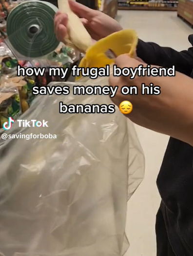 frugal boyfriend saves on bananas