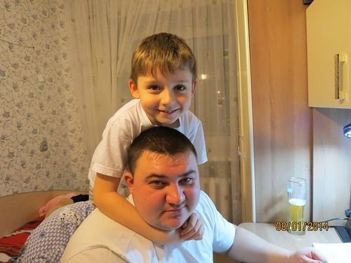 Sergey with his dad Evgeny, who died in the fire. (The Siberian Times)