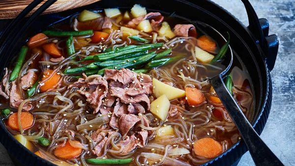 Japanese style beef and potato hotpot