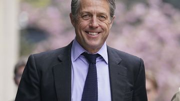 Hugh Grant arrives at the Rolls Buildings in central London for the conclusion of News Group Newspapers (NGN) phone hacking hearing Thursday April 27, 2023.