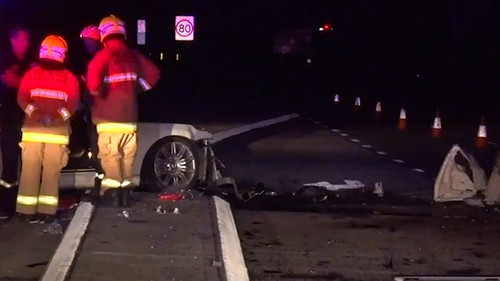 A man has died in a car and truck crash in Botany, Sydney.