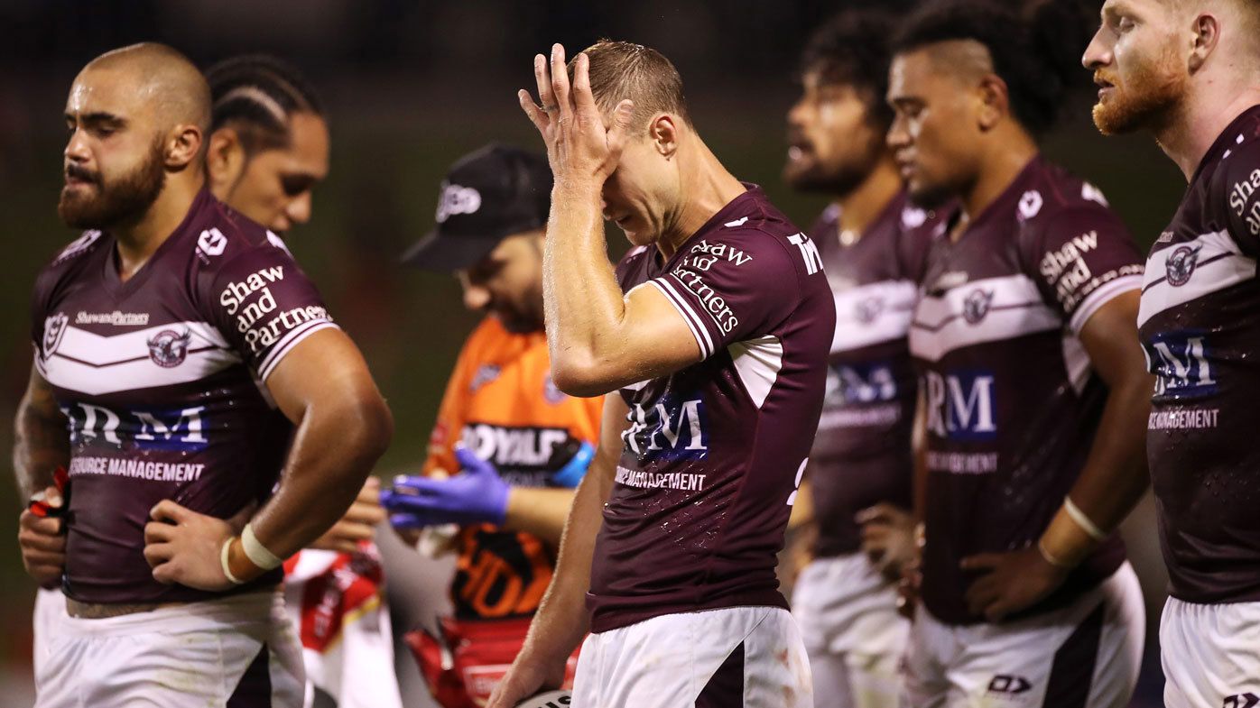 Manly fall to the Dragons in Wollongong. (Getty)