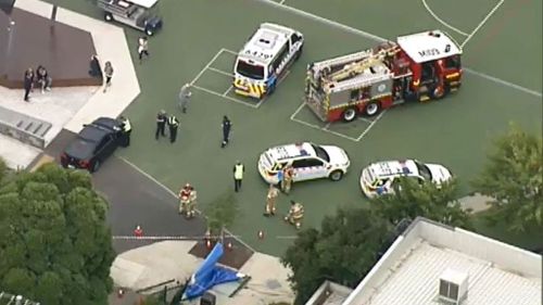 Crash at St Leonard's school in Brighton East. (9NEWS)