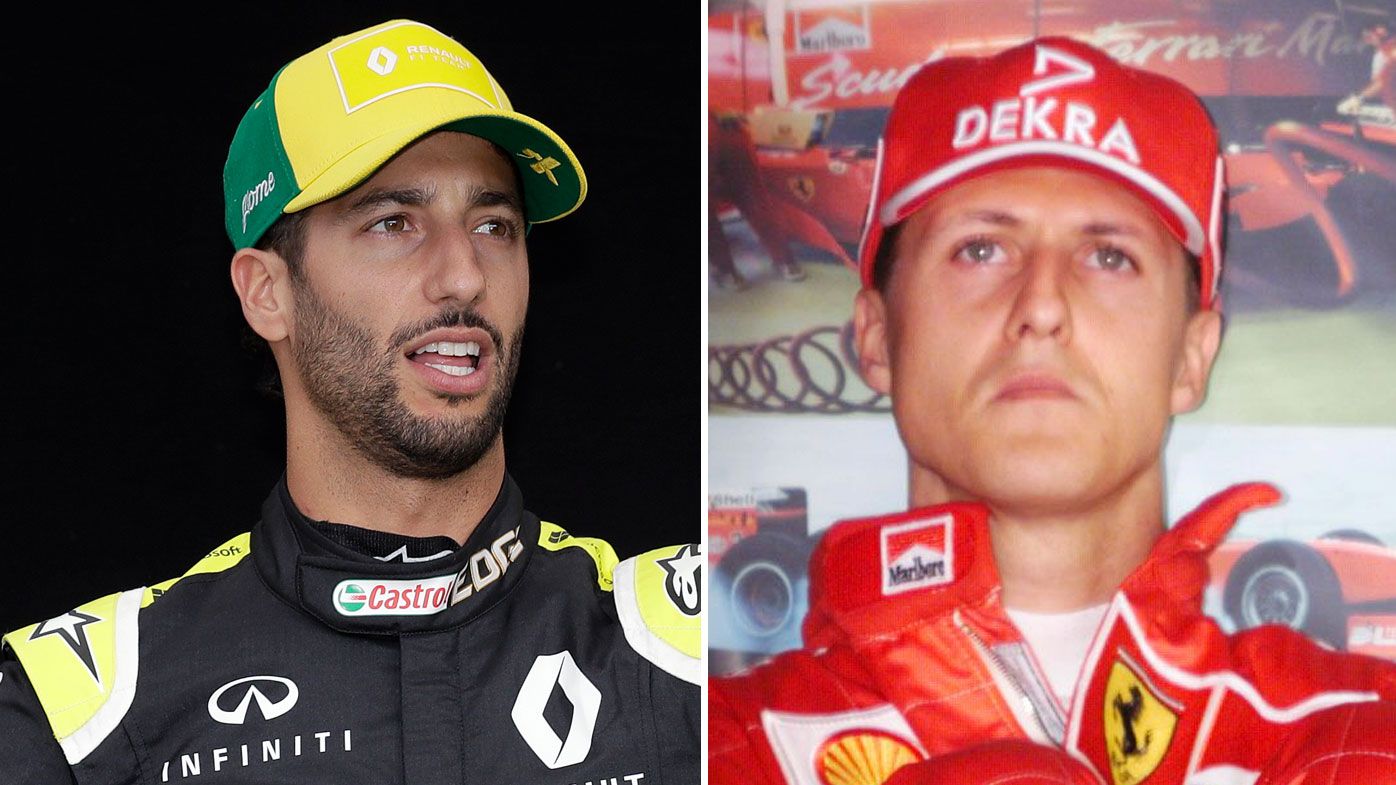 Daniel Ricciardo (left) and Michael Schumacher.