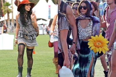 There's boho... and then there's bo-NO.<br/><br/>We're shaking our heads at hippie chick Vanessa Hudgens' ratty tights and tie-dye EVERYTHING... looks like all she's missing is a 'Screw Hollywood' tee in her quest to be oh-so-cool. <br/>