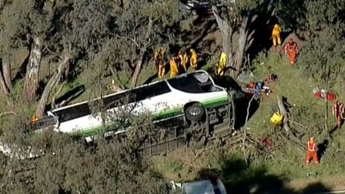 Two women have died after the bus rolled near Avoca last weekend. 