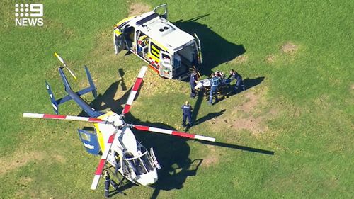 An eight-year-old boy is in a critical condition after taking a fall at Mona Vale Primary School.