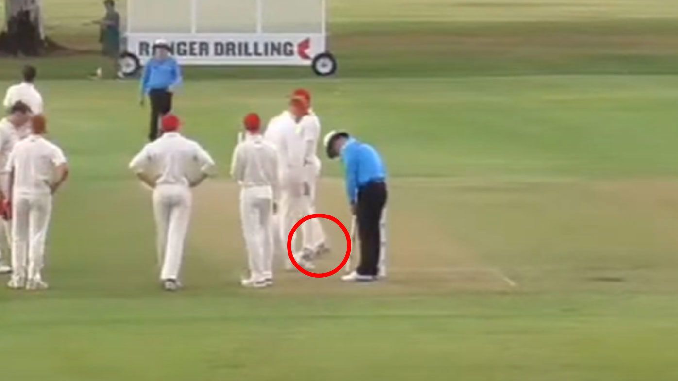 Perth CC&#x27;s Sam Fanning was cited for pitch tampering after digging his spikes into the turf near the danger area