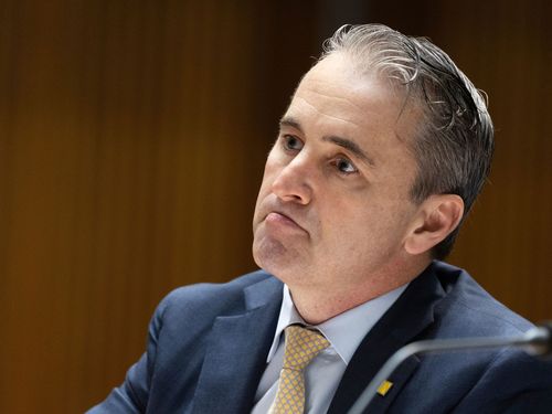 Matt Comyn, CEO, Commonwealth Bank of Australia, during a hearing with the Standing Committee on Economics, at Parliament House in Canberra on Thursday 29 August 2024. fedpol Photo: Alex Ellinghausen
