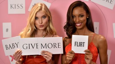Victoria's Secret Angels Else Hosk and Jasmine Tooks spread the word.