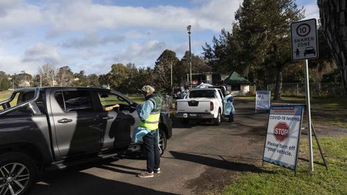 Tests are carried out at a pop-up COVID-19 testing clinic at Victoria Park in Picton.