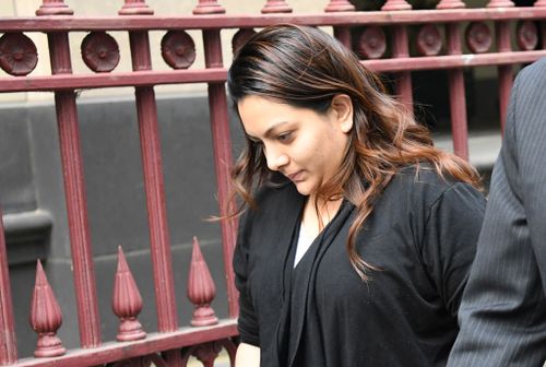 Sofina Nikat leaves court after being granted bail.