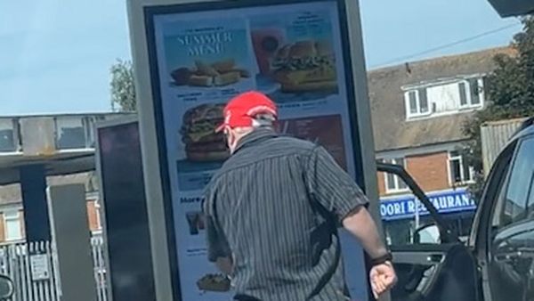 Confused McDonald&#x27;s customer mistook the poster for a touch screen.