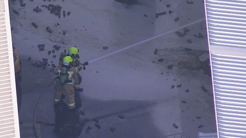 Firefighters are trying to douse a blaze at a chemical facility in St Marys.