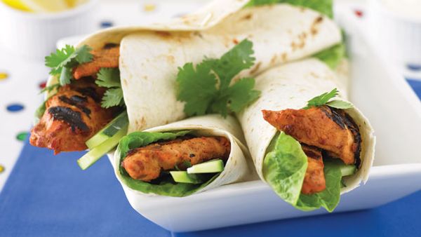 Tandoori chicken wraps