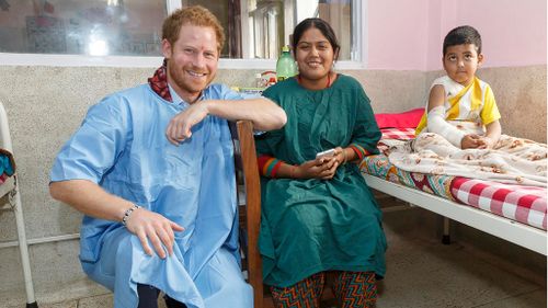 Prince Harry visited Kanti Children's Hospital in Kathmandu. (Getty Images/ Adam Gerrard)