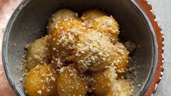 Maha's Turkish delight-filled doughnuts with rosewater honey