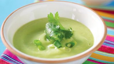 Chilled avocado soup is delicious and refreshing.