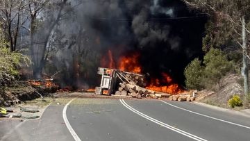 Truck, car crash at Mount Victoria in NSW Blue Mountains