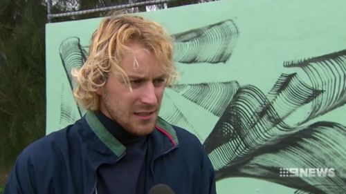 Street artist Mik Shida said he was dragged 700 metres. (9NEWS)