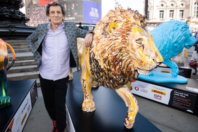Ronnie Wood at the launch of the Tusk Lion Trail, a global art installation in support of African conservation, on August 10, 2021