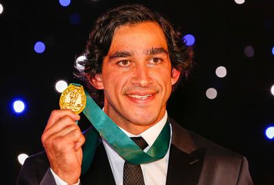 <b>Cowboys skipper Johnathan Thurston has made a case of being the greatest player of all time after winning his fourth Dally M medal.</b><br/><br/>Thurston, who missed the vote after staying in Townsville, cruised to the record setting win after beating a three-way tie in second of a Benji Marshall, Aaron Woods and Michael Ennis .<br/><br/>But despite the historic win, the 32-year-old was upstaged by the frocks and shocks on the red carpet.<br/><br/>