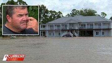 Floodwaters beat a man into his newly built mansion 