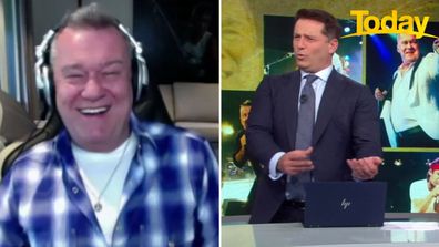 Jimmy Barnes and Karl Stefanovic bond over their love of the Scottish bag pipes.