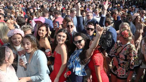 The punters packed out Flemington from 8.30am. (AAP)