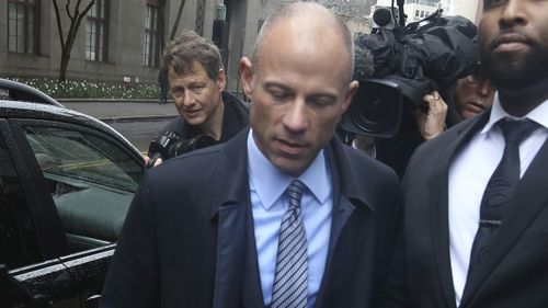 Stormy Daniels' lawyer Michael Avenatti at Michael Cohen's court hearing in New York City. (AP)