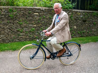 The Prince of Wales, Royal Founding Patron,  joined representatives of the British Asian Trust before they embarked on the charitys Palaces on Wheels cycling event. At the princes Highgrove, home , Tetbury, Gloucestershire, . At Highgrove, the starting point for the British Asian Trusts Palaces on Wheels cycling event, The Prince of Wales  heard from cyclists about their previous fundraising activities. The pathway was lined with Indian dhol drummers, The Prince  then joined participants on bicy