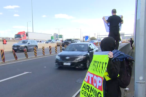 Protesters in Melbourne