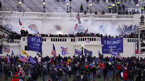 Violent protesters, loyal to President Donald Trump, stormed the Capitol on January 6, 2021, in Washington. 