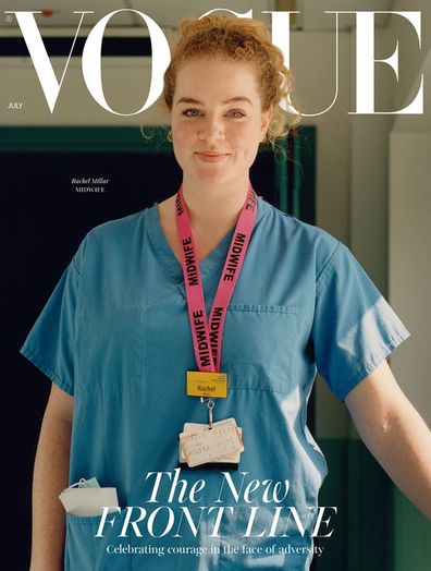 British Vogue's July Cover  Community midwife Rachel Millar, 24, was featured in the issue