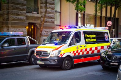 Stock photo of ambulance on Sydney street