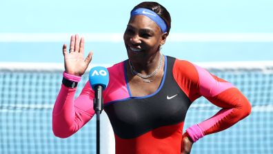 Serena Williams in her on-court interview after winning her Australian Open fourth round match.