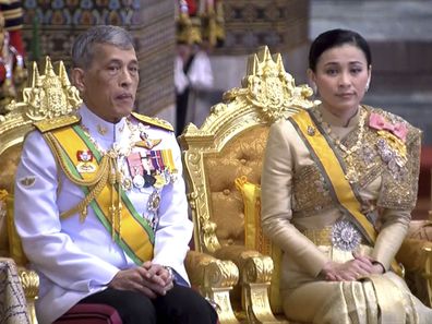 Thai King Rama X with his fourth wife.