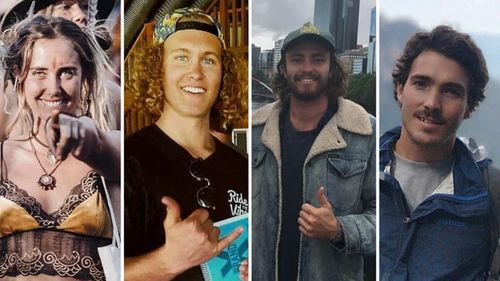 Elliot Foote, Steph Weisse, Will Teagle and Jordan Short are missing in Indonesian waters.