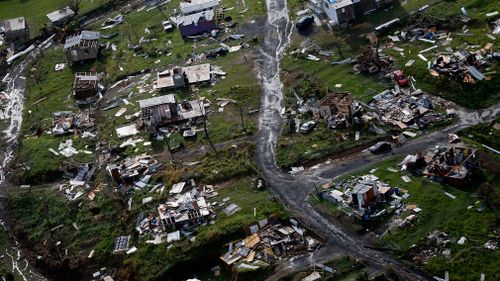 Destroyed communities are seen in the aftermath of Hurricane Maria in Toa Alta, Puerto Rico. (AP)