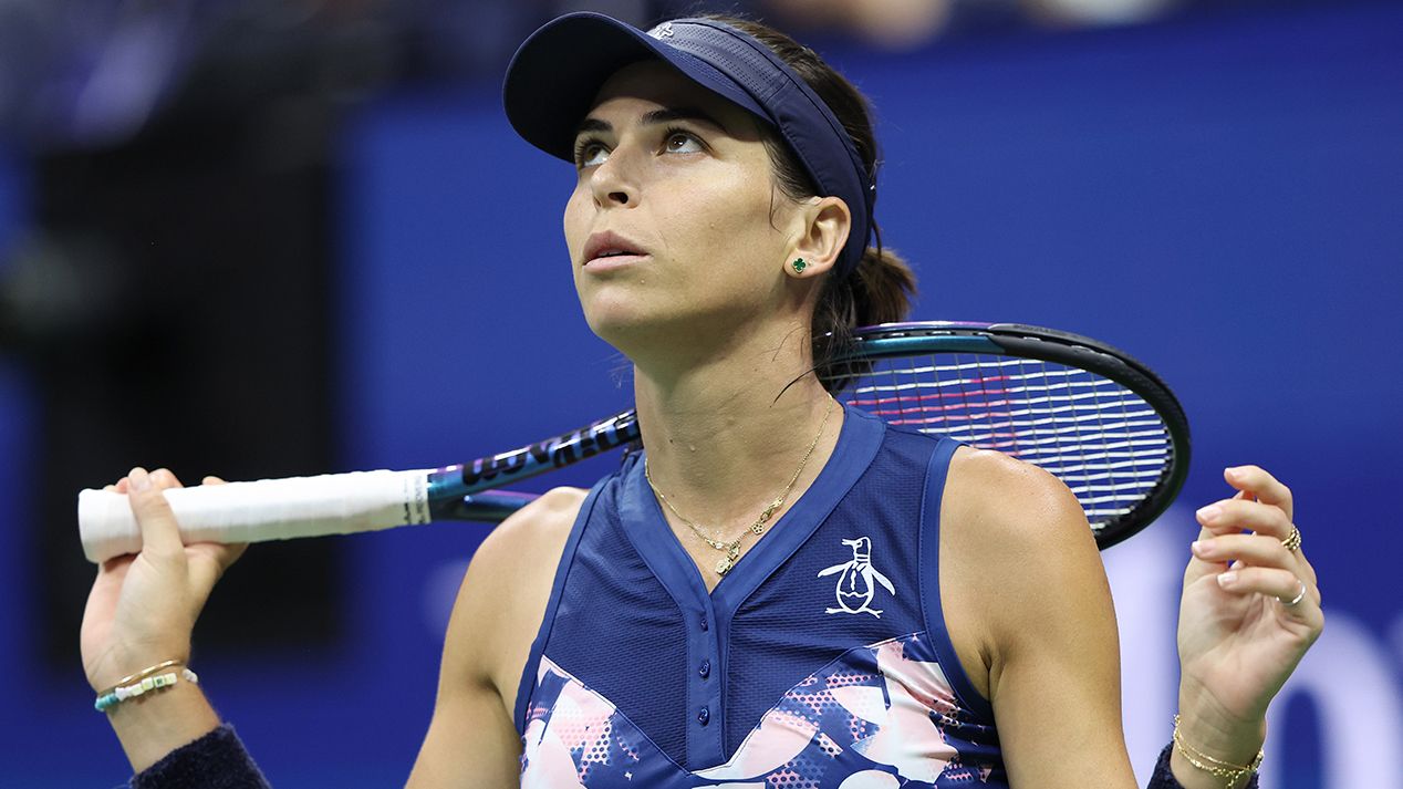 Ajla Tomljanovic during her loss to Ons Jabeur at the US Open.