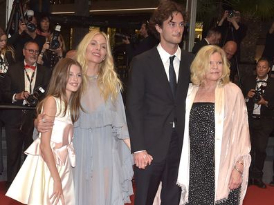 Sienna Miller with daughter Marlowe Sturridge, Oli Green and her mother Josephine Miller at Cannes Film Festival 2024. 