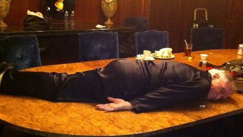 Hugh Hefner planking
