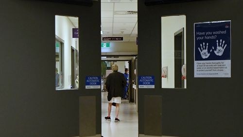 A patient in St Vincents Hospital emergency department, Darlinghurst, NSW. May 2, 2023.