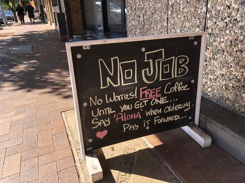 Coffee shop sign on the Northern Beaches of Sydney