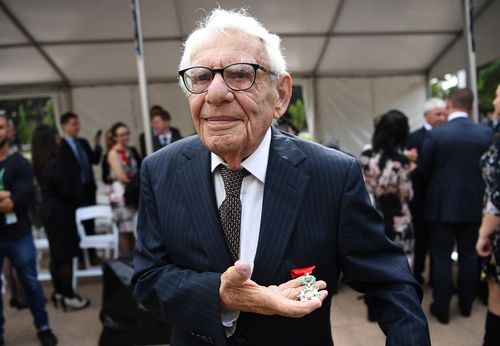 Louis Solomons with his honour. Picture: AAP